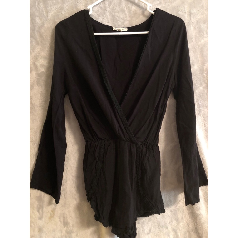 Charlotte Russe Black Long Sleeve Romper